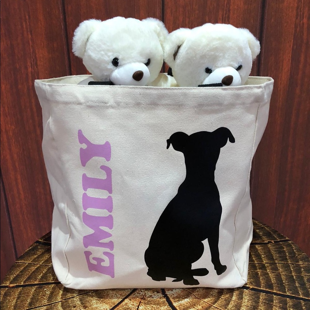 Personalized Dog Silhouette Tote Bag
